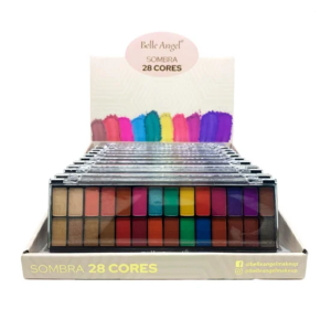 PALETA DE SOMBRAS 28 CORES BELLE ANGEL CX 12 PÇS