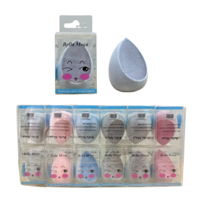 ESPONJA DE MAQUIAGEM VELUDO CHANFRADA BELLA MOÇA PCT 12 PÇS