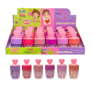 BRILHO LABIAL LOVE IS SWEET MARIA PINK CX 24 PÇS