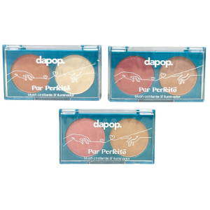 3 UNDS PALETA PAR PERFEITO BLUSH CINTILANTE E ILUMINADOR DAPOP