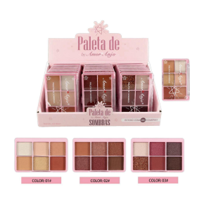 PALETA DE SOMBRAS 6 CORES AMOR ANJO CX 24 PÇS