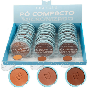 PÓ COMPACTO MICRONIZADO TONS ESCUROS MIA MAKE CX 24 PÇS