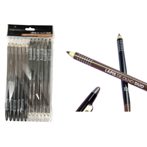 LÁPIS DE OLHO DUO PRETO E MARROM C/APONT MIA MAKE PCT 12 PÇS