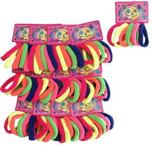 ELASTICO DE MEIA PARA CABELO COLORIDO PCT 72 PÇS